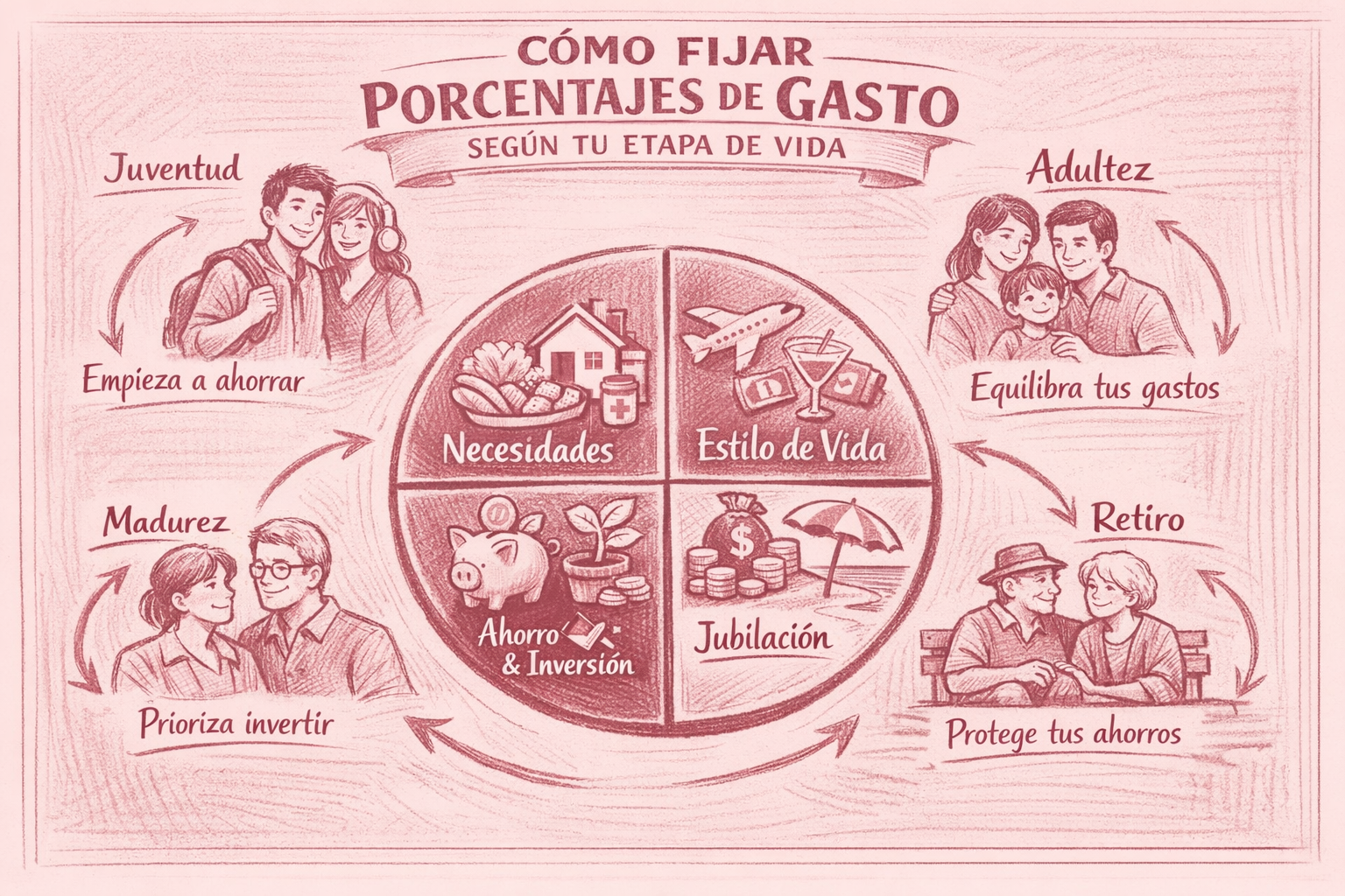 Cómo fijar porcentajes de gasto según tu etapa de vida